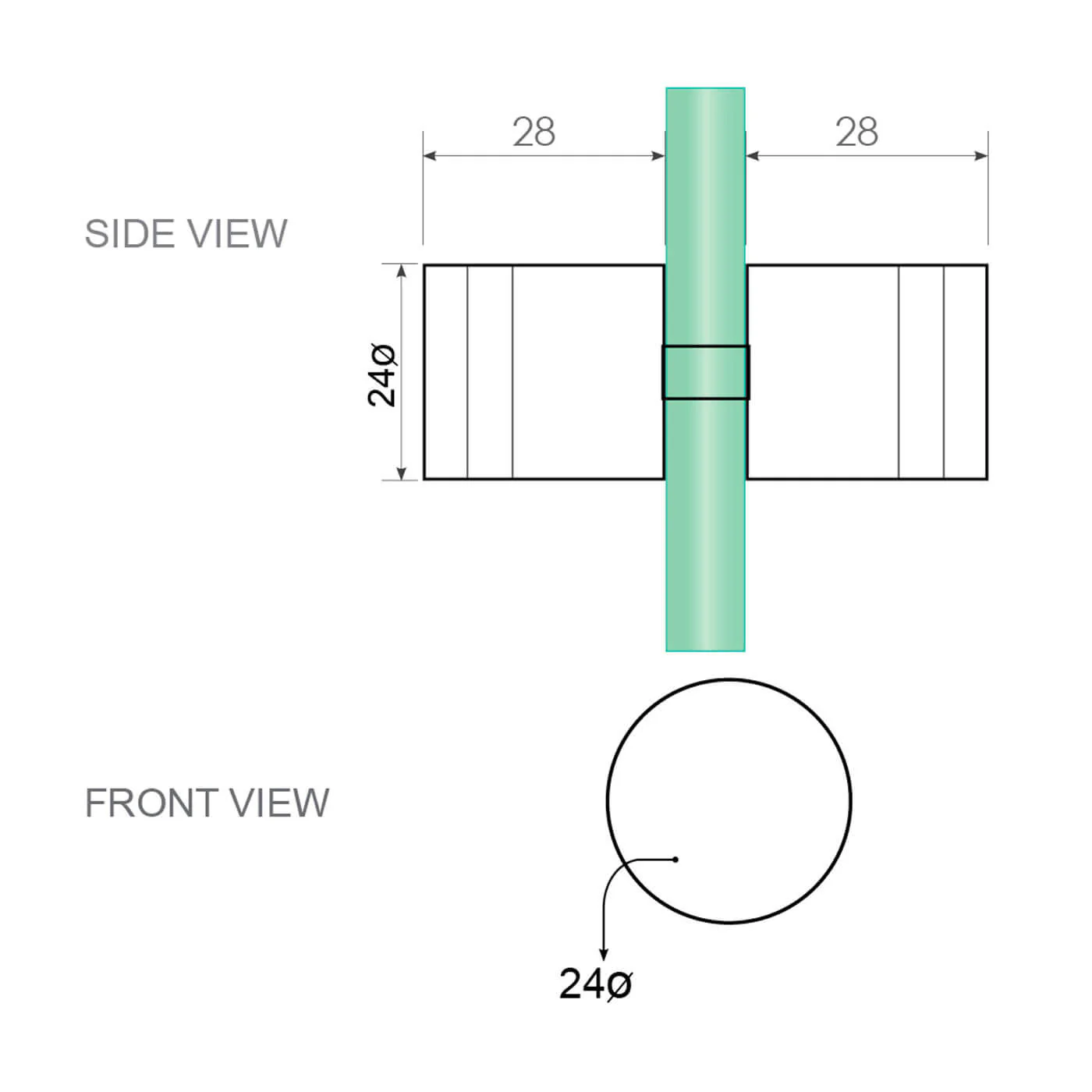 10mm Shower Screen Glass Round Door Handle - Image 10