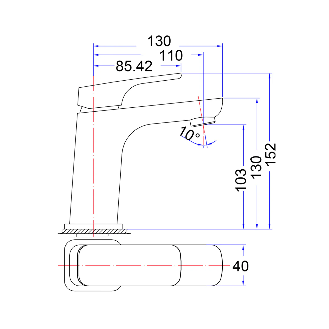 Alice Square Short Basin Mixer - Image 4