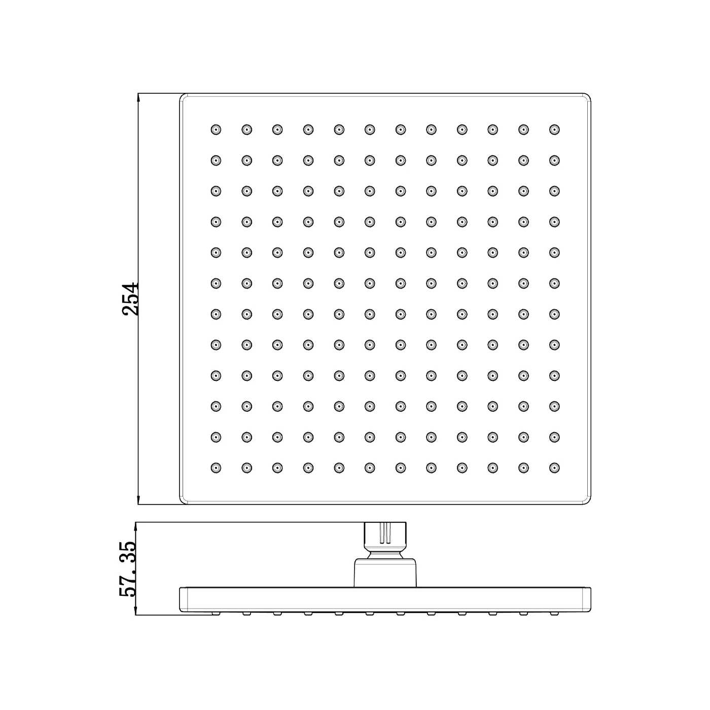 Alice Thick Square Shower Head 200/250mm - Image 7