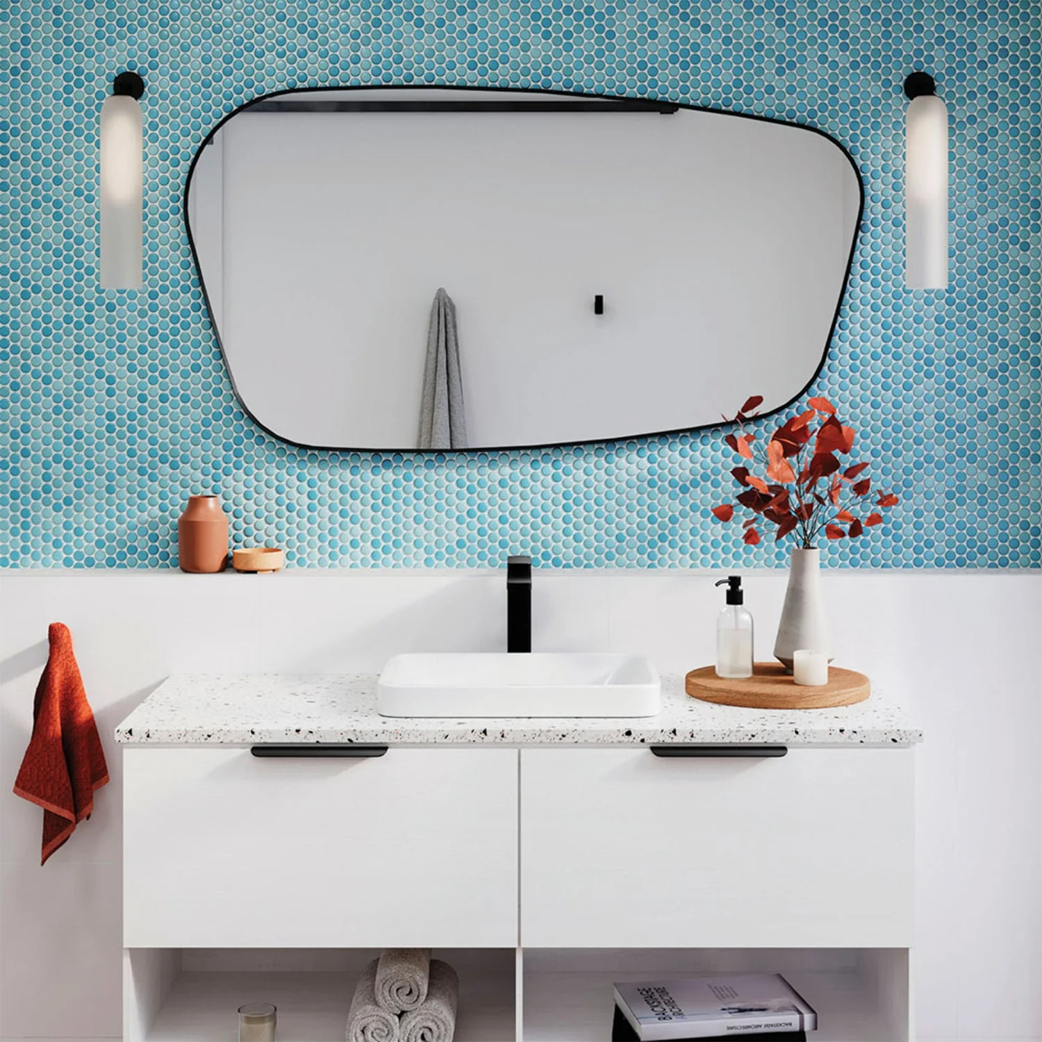 Capriccio Asymmetrical Framed Glass Mirror 650x1200mm - Image 9