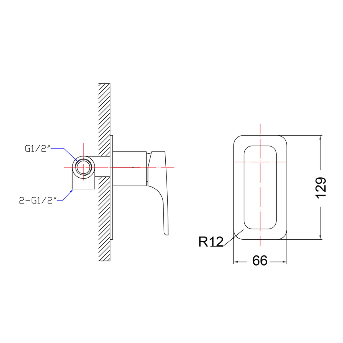 Alice Soft Square Wall Mixer - Image 4