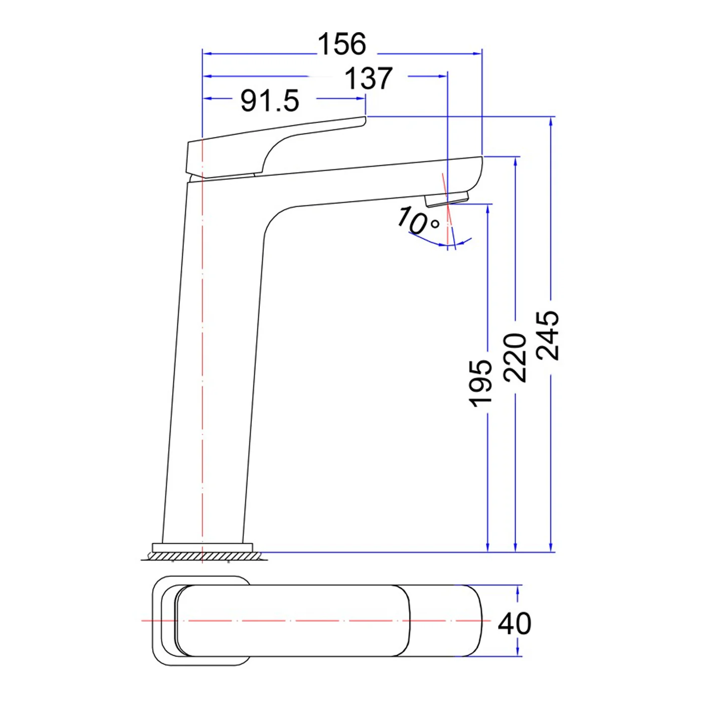 Alice Soft Square Tall Basin Mixer - Image 4
