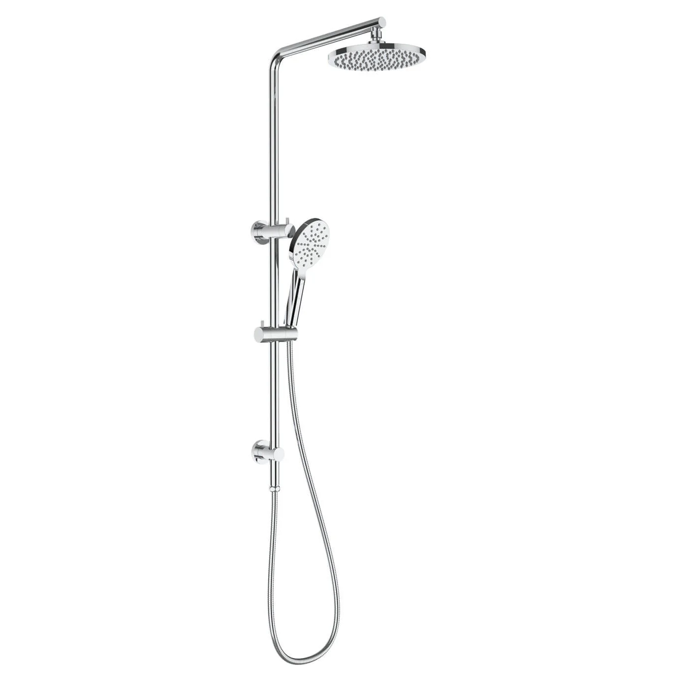 Eli Round Twin Overhead Rain Shower Rail Set - Image 3