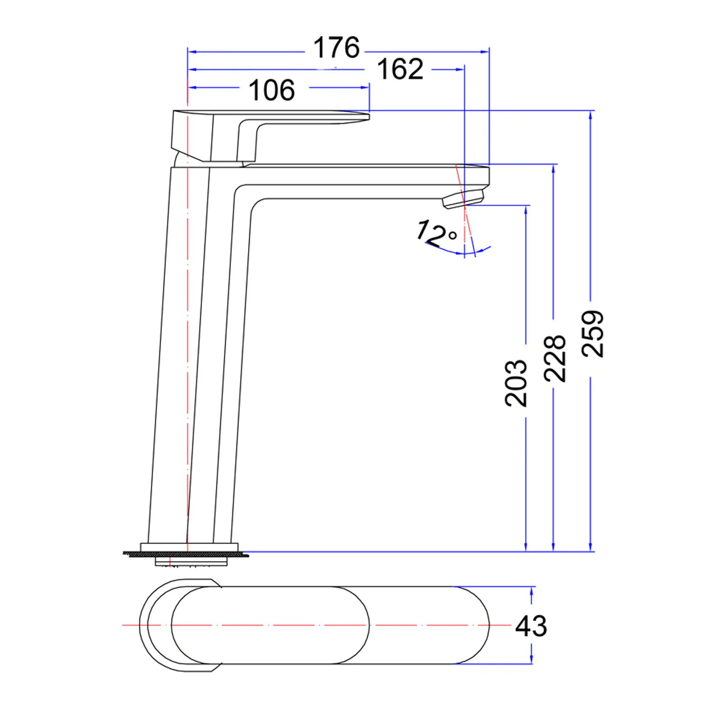 Eli Round Tall Basin Mixer Slim Handle - Image 3