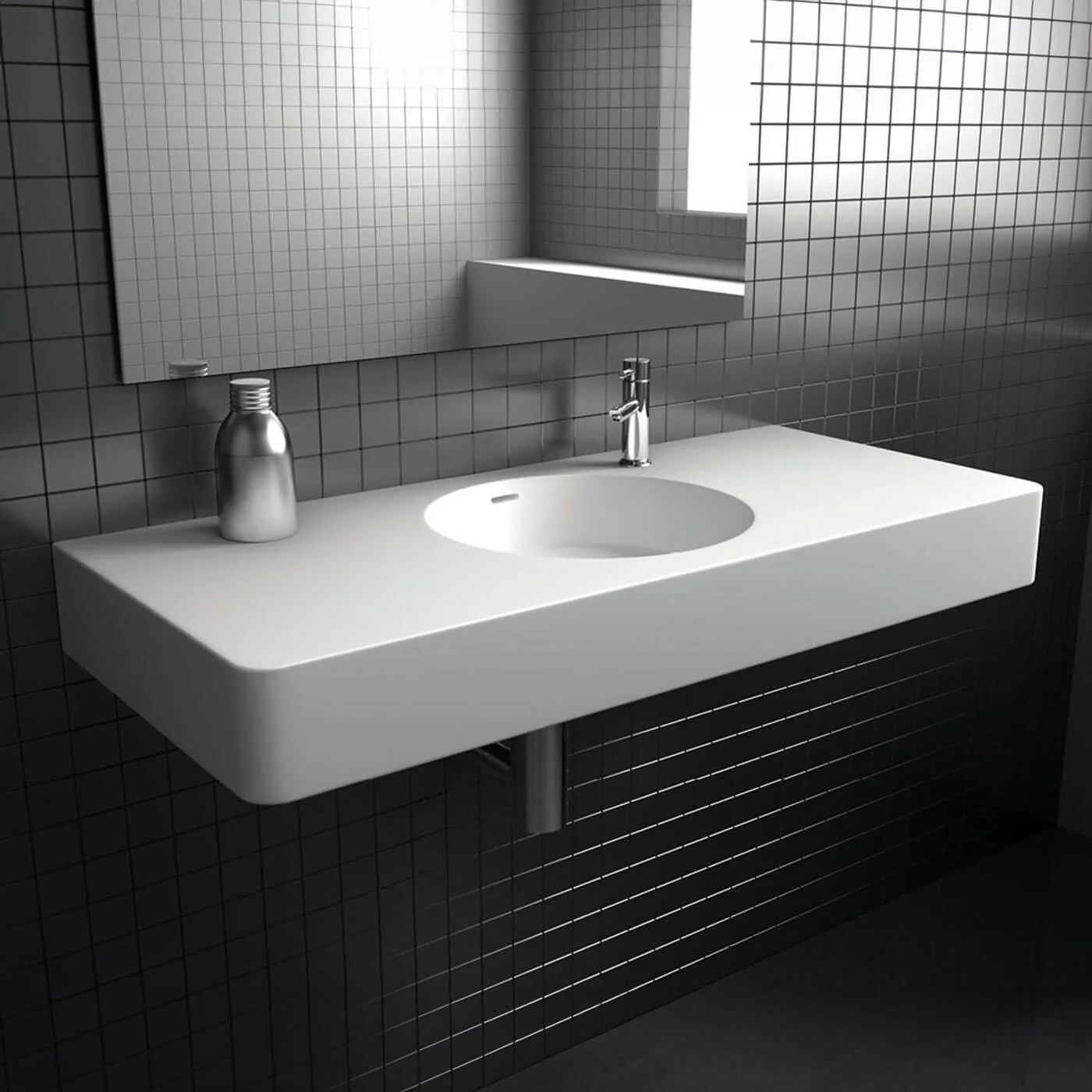 Encanto Slimline Cast Stone Wall Hung Basin 1000mm - Image 3