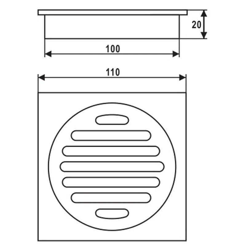 Eva Brass Square Shower Floor Waste Outlet - Image 3