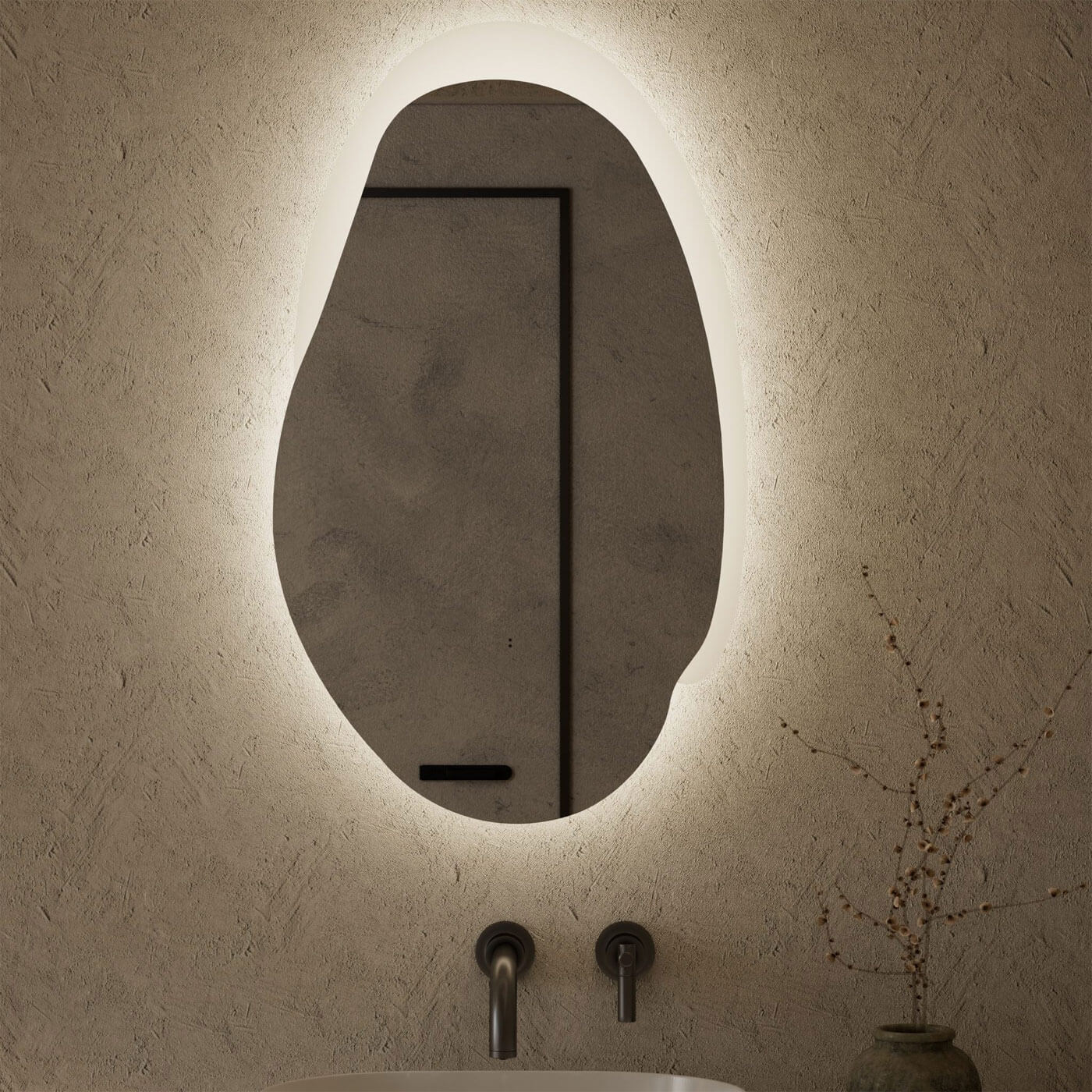 Evanston Asymmetrical Vertical LED Mirror 530x900mm - Image 2