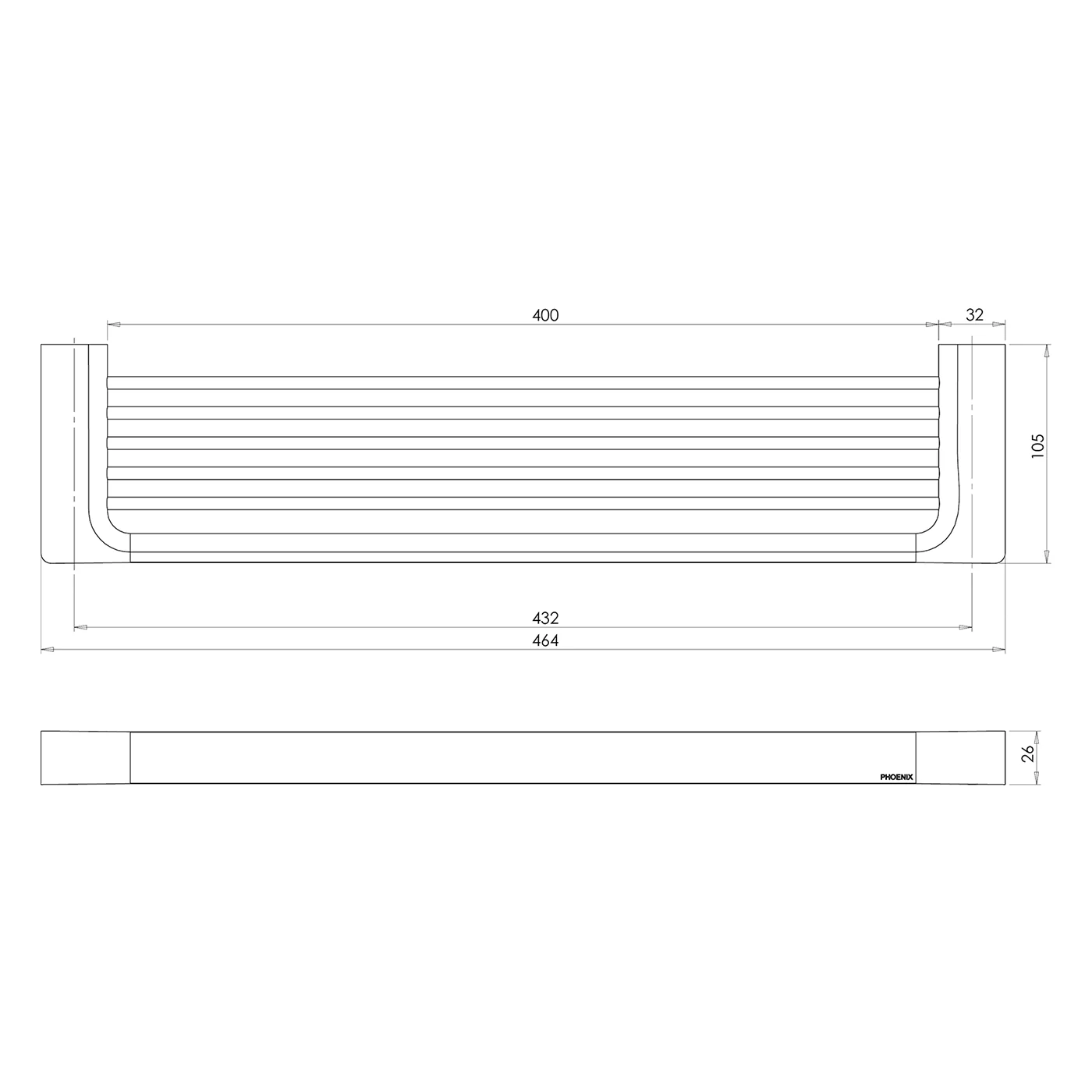 Gloss Shower Shelf 400mm - Image 6