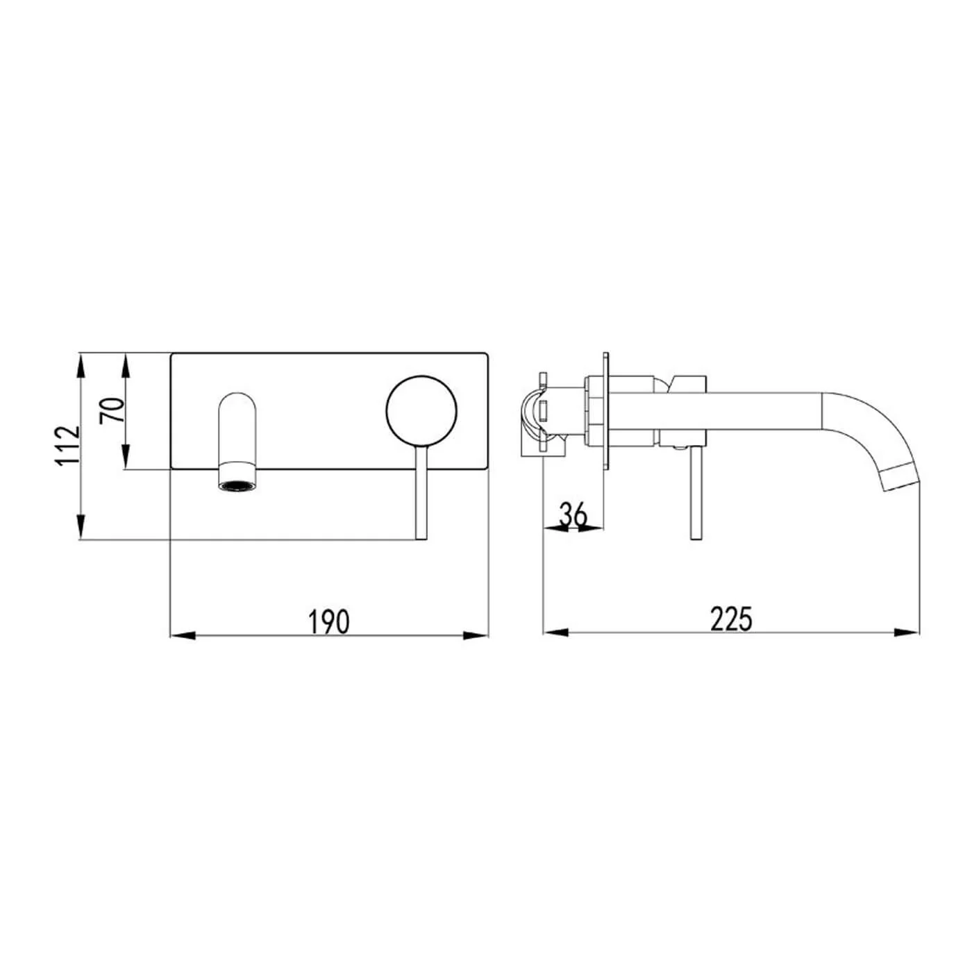 Hali Curved Spout Wall Mixer Set - Image 6