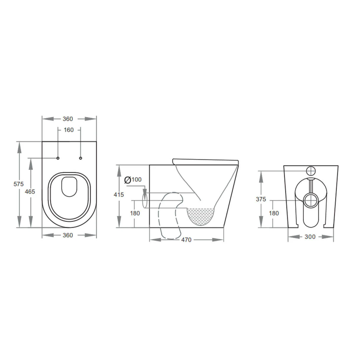 Juno In Wall Rimless Toilet Pan Only - Image 4