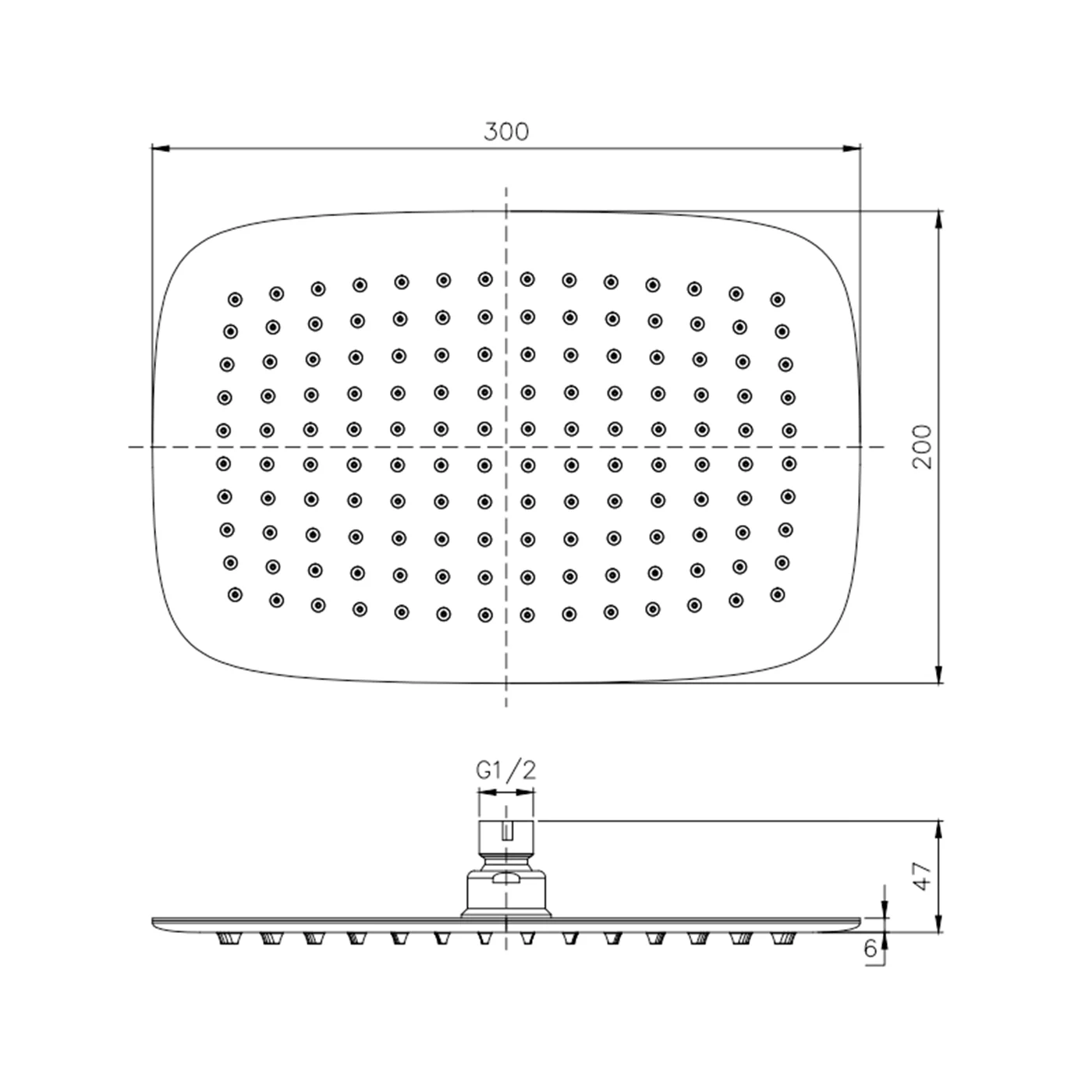 Kasten Large Rain Shower Head 300x200mm - Image 6