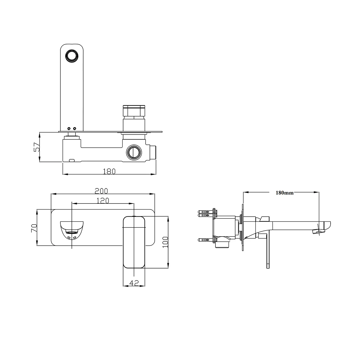 Kasten Soft Square Wall Mixer Set - Image 6
