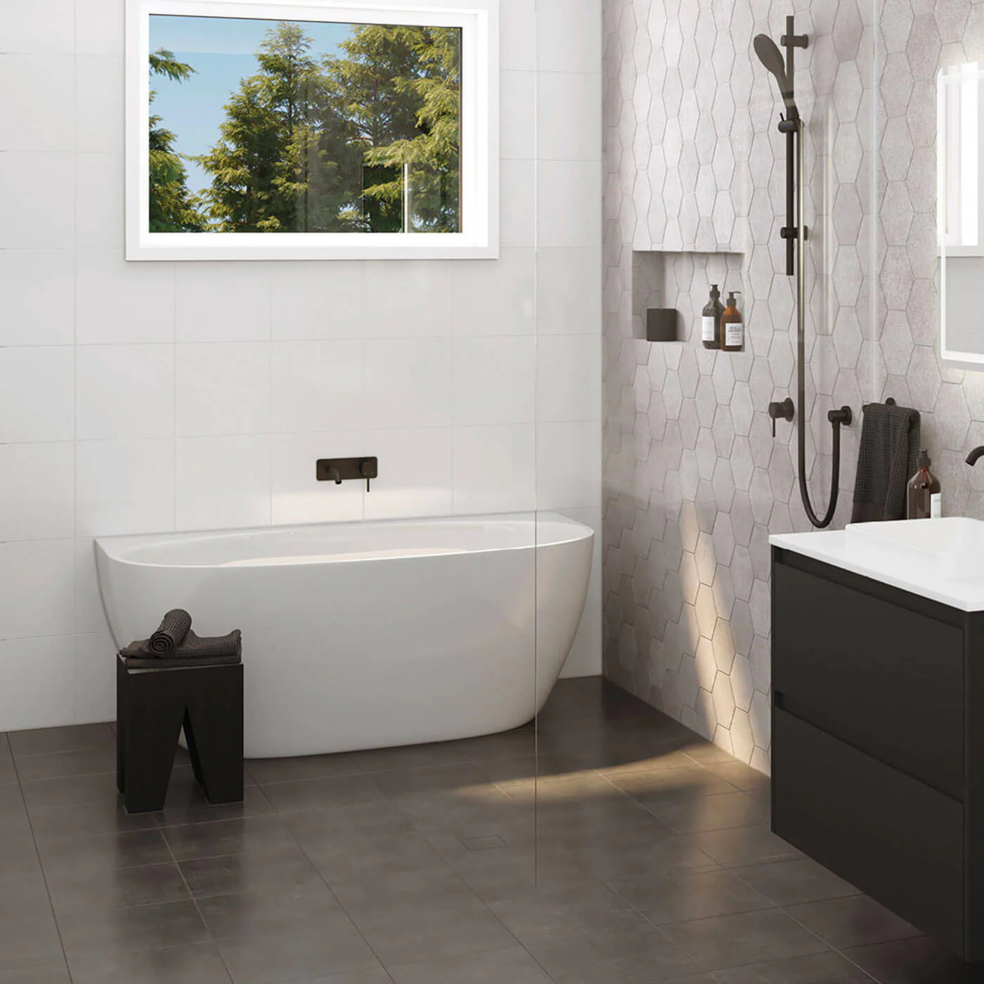 Keeto Back to Wall Bathtub Gloss White - Image 3
