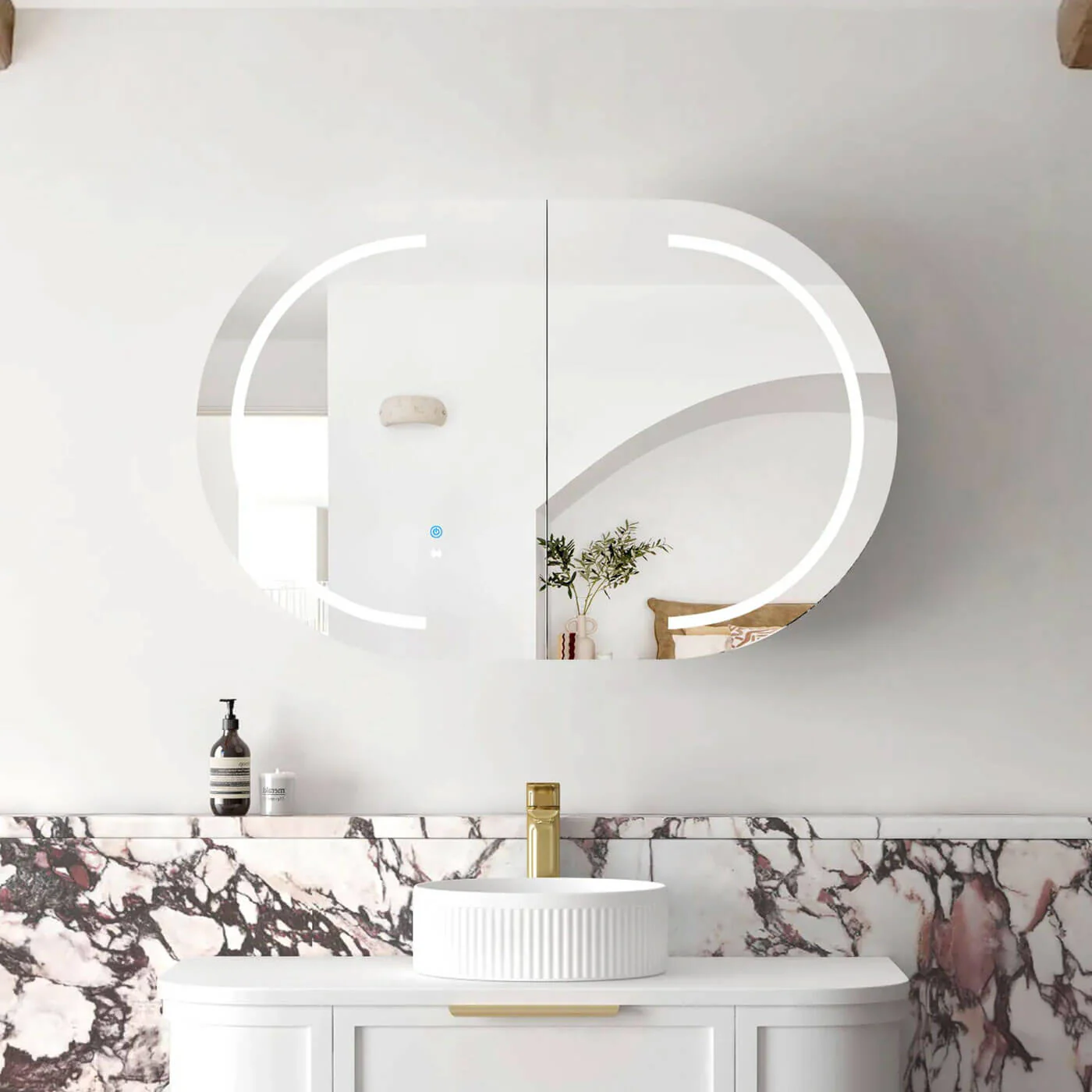 Bondi LED Curved Mirror Shaving Cabinet - Image 2