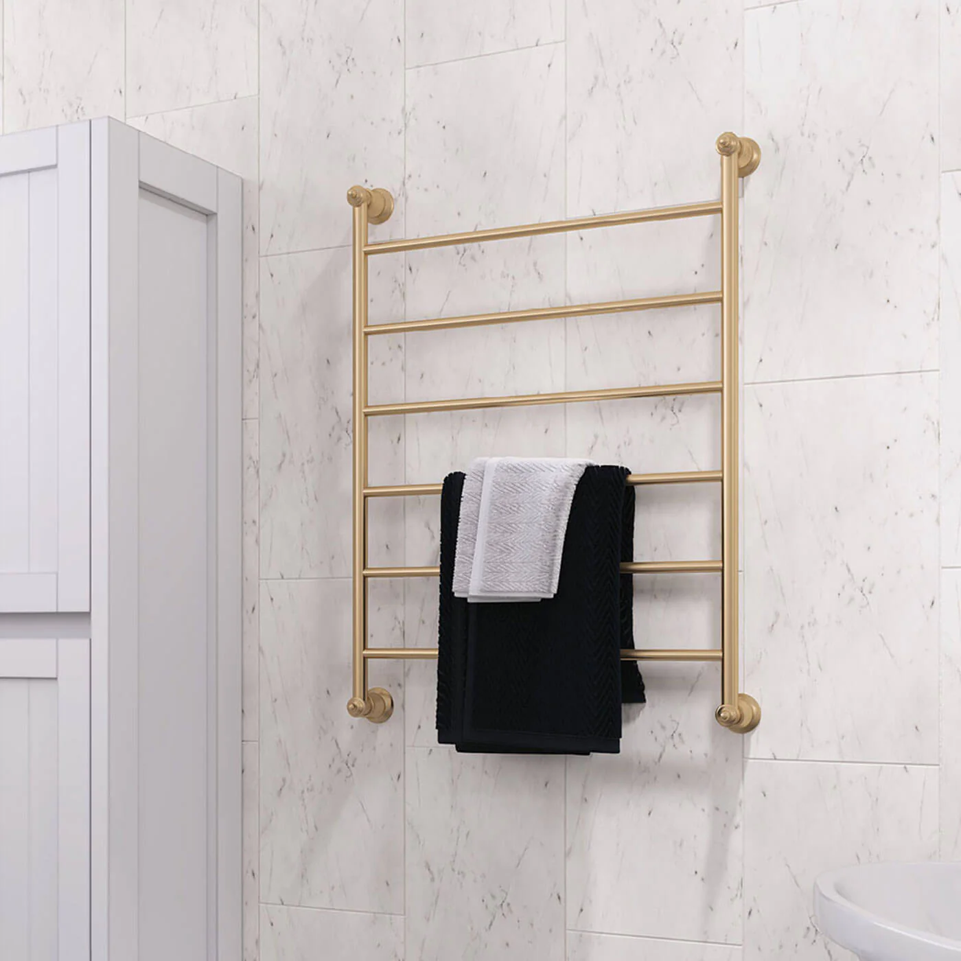 Lillian 6 Bar Heated Towel Rack 600x800mm - Image 5