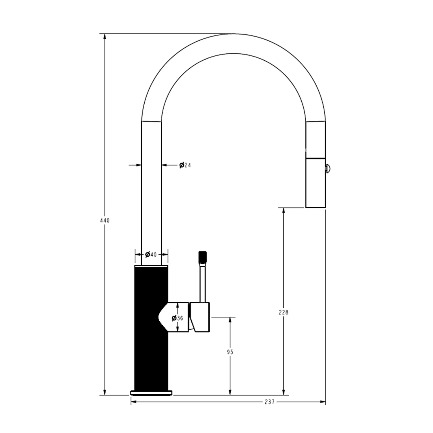 Linie Fluted Pull Out Sink Mixer - Image 5