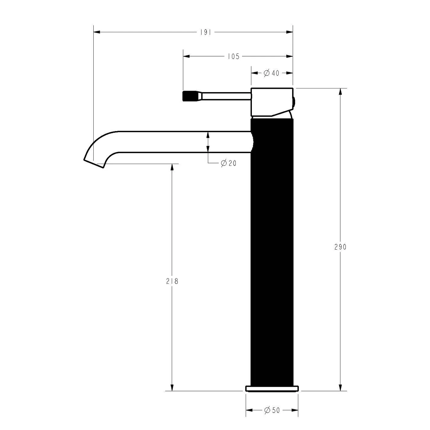 Linie Fluted Tall Basin Mixer - Image 5