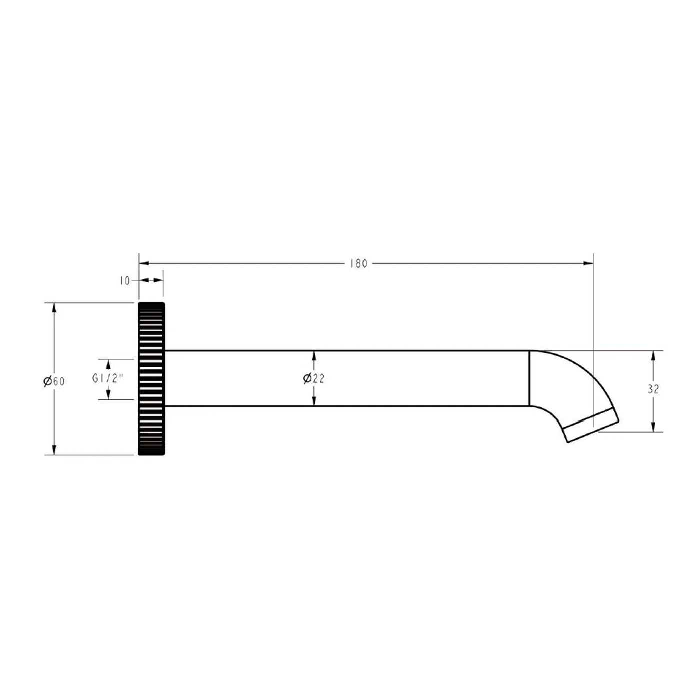 Linie Fluted Wall Spout - Image 5