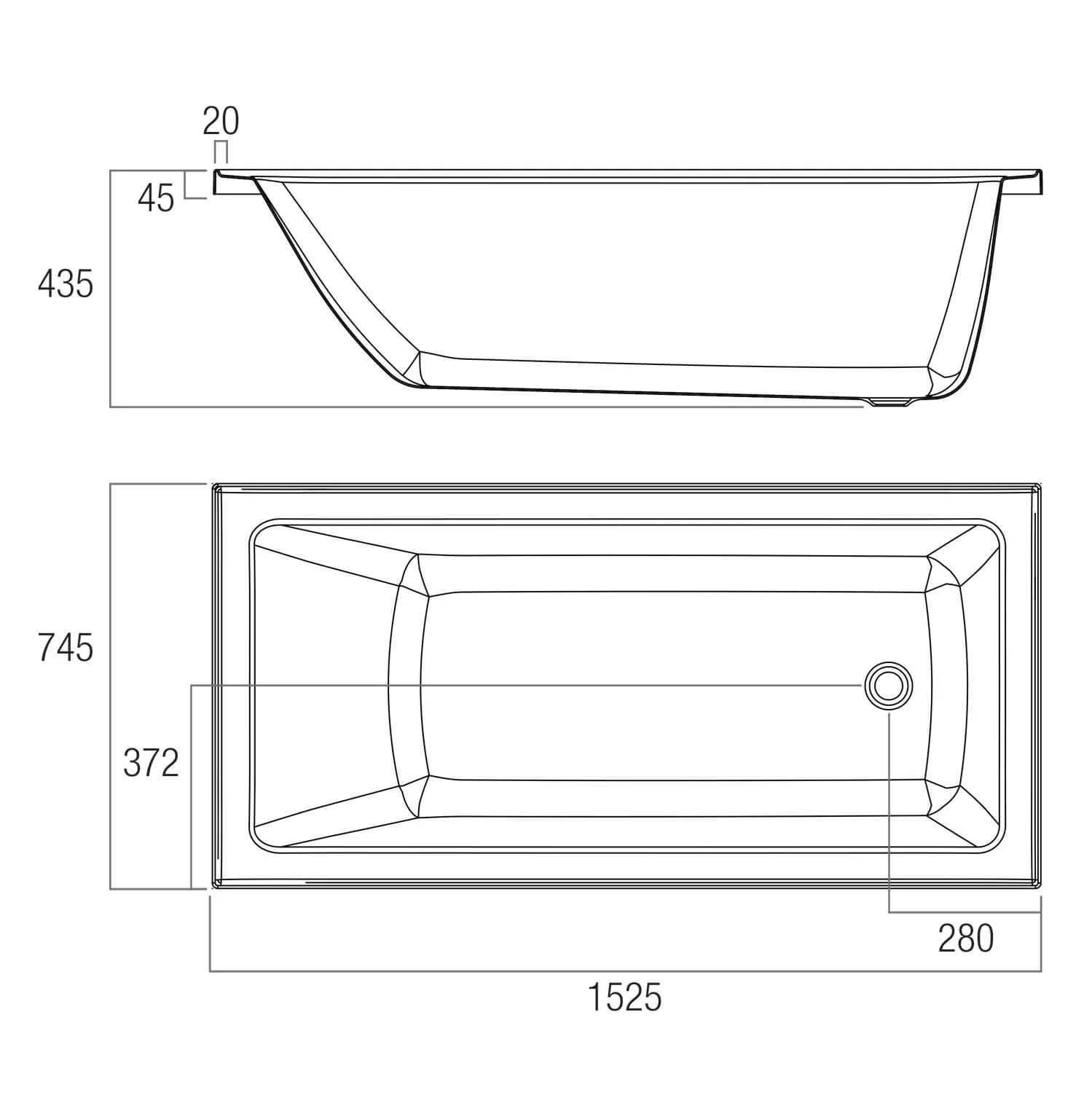 Louve Drop In Inset Bathtub - Image 3