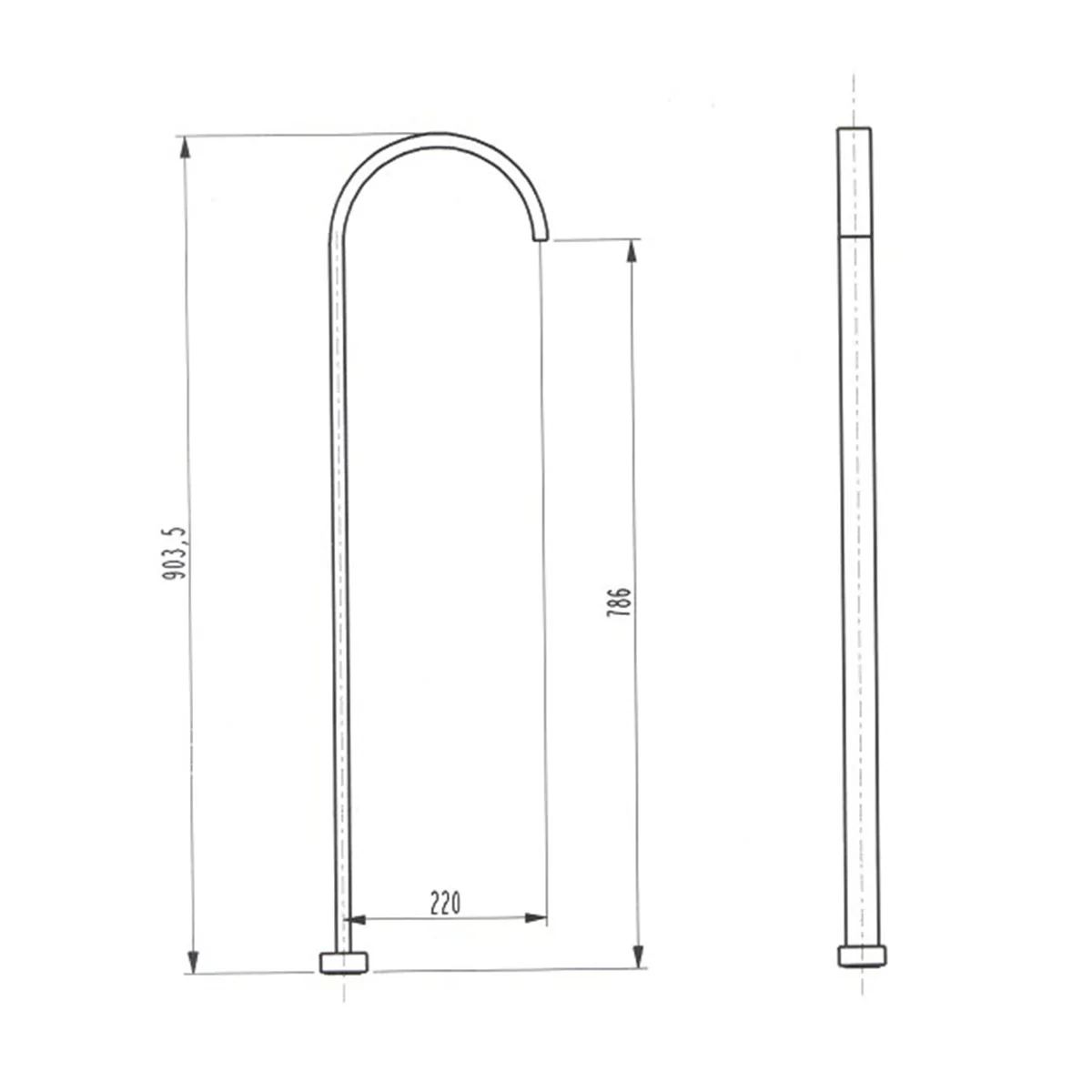 Lukas Freestanding Bath Filler Floor Standing Spout - Image 6