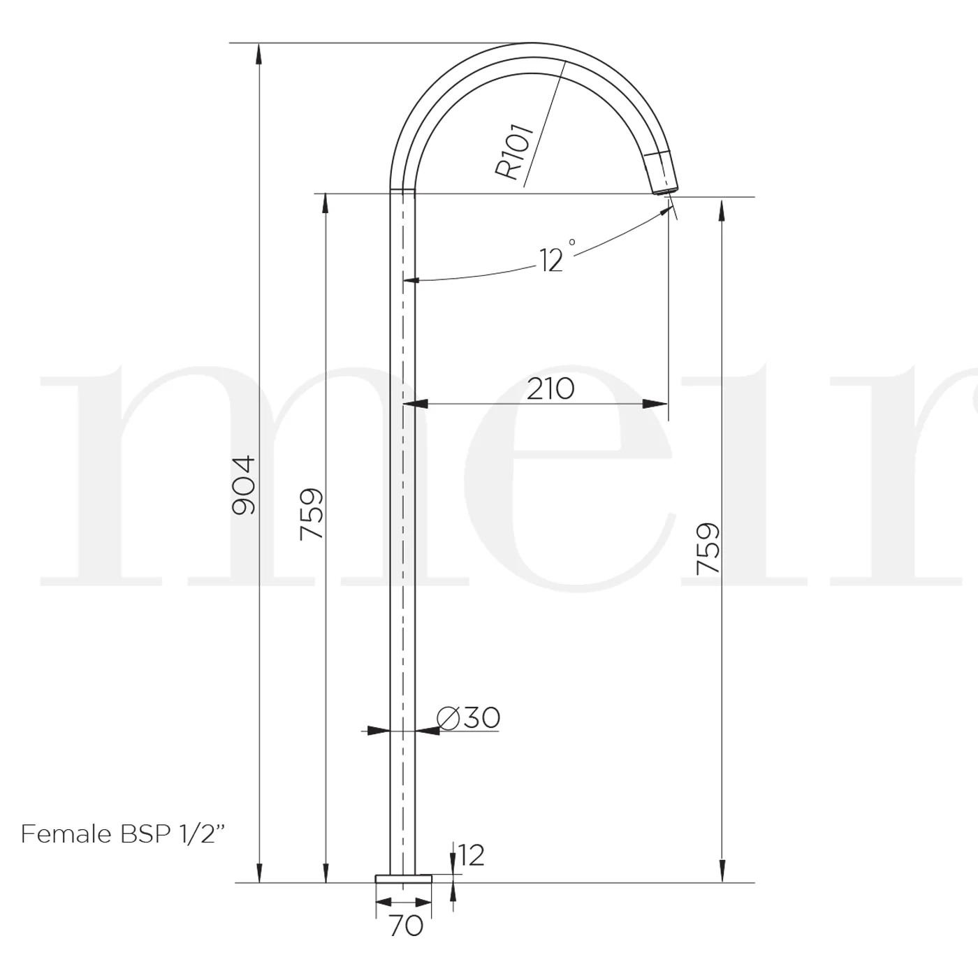 Meir Freestanding Bath Spout - Image 8