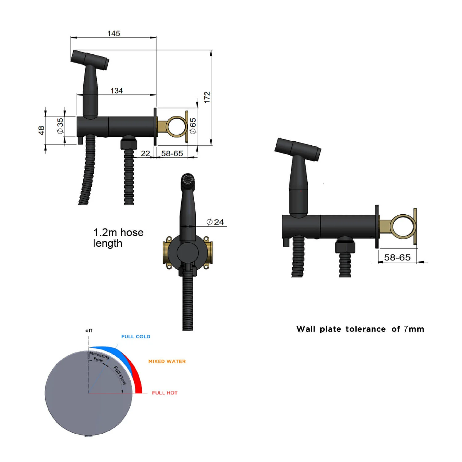 Meir Progressive Mixer Bidet Spray - Image 8