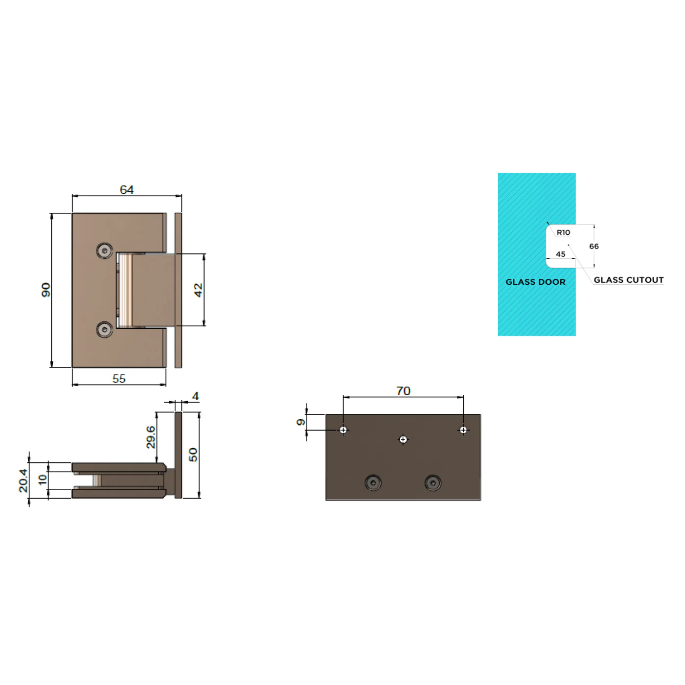 Meir Shower Screen 90 Degree Hinge - Image 6