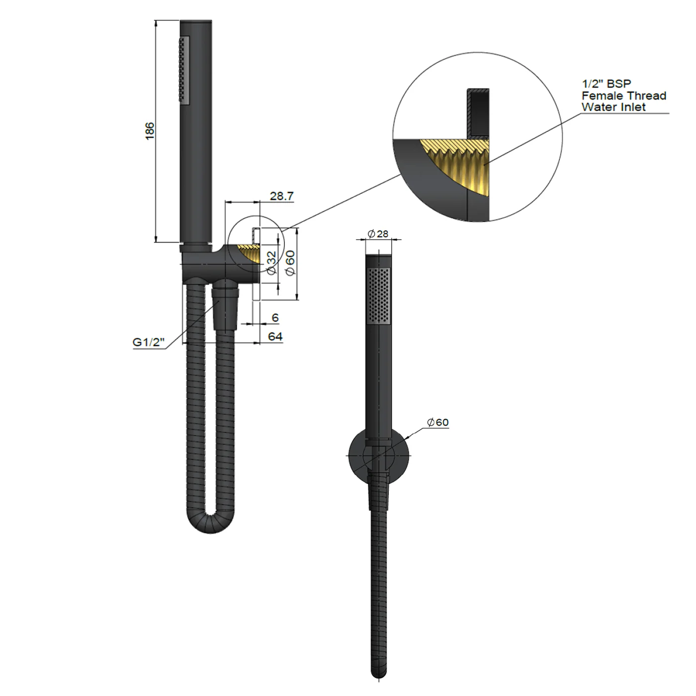 Meir Slim Handset Shower Head - Image 8