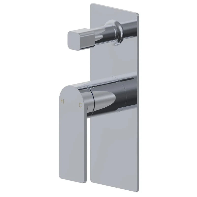 Milan Flat Edge Shower Wall Mixer with Diverter - Image 4
