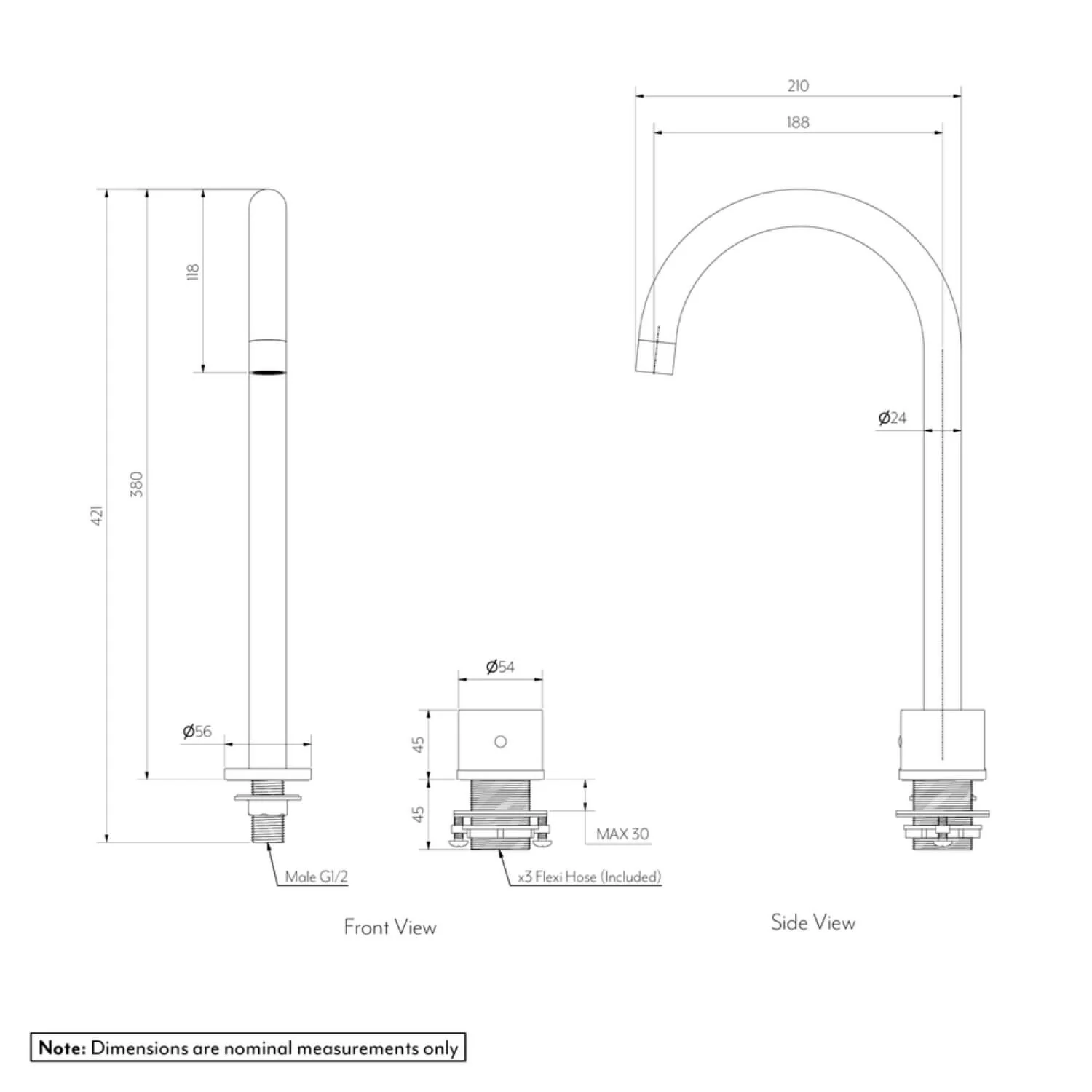 Milani Swivel Progressive Hob Mixer Set - Image 7