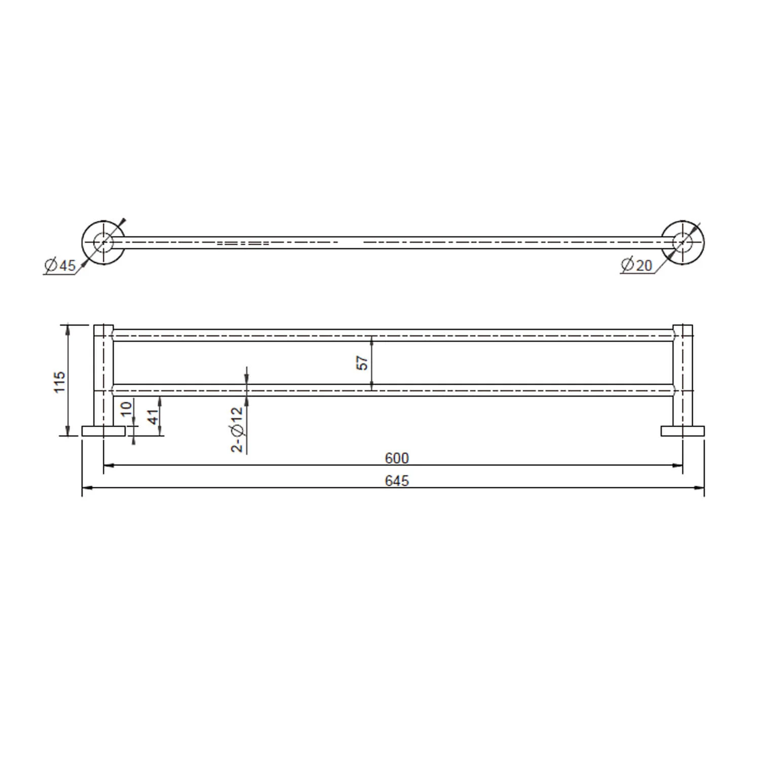 Mirage Round Double Towel Rail - Image 9