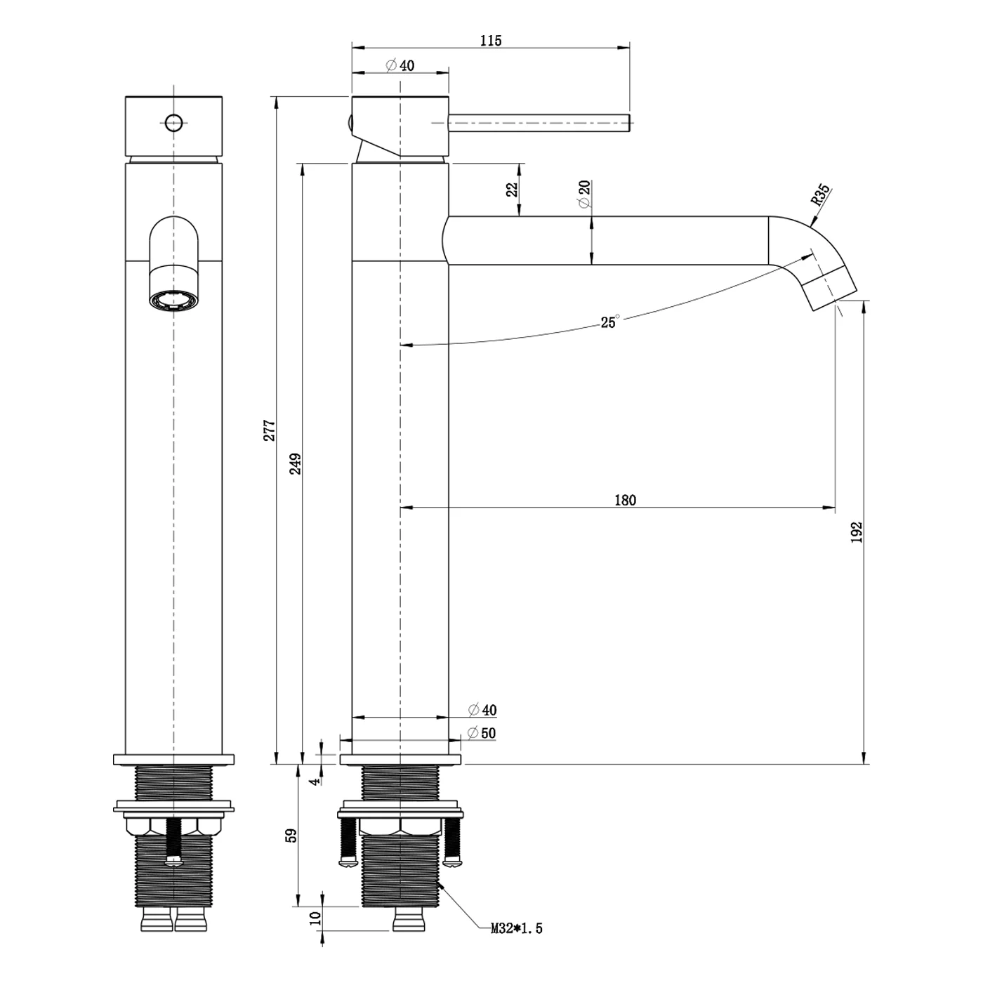 Morgan Curved Tall Basin Mixer - Image 7