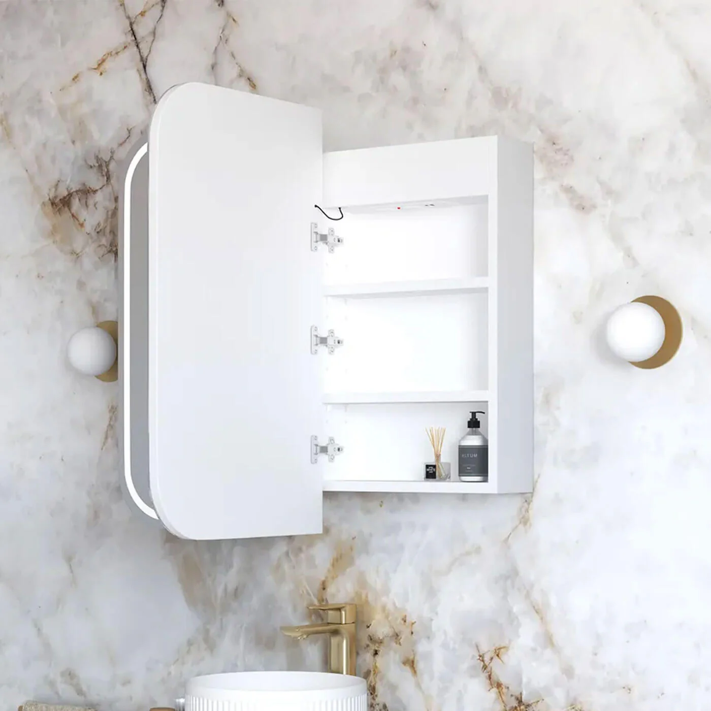 Newport LED Rectangular Mirror Cabinet - Image 5