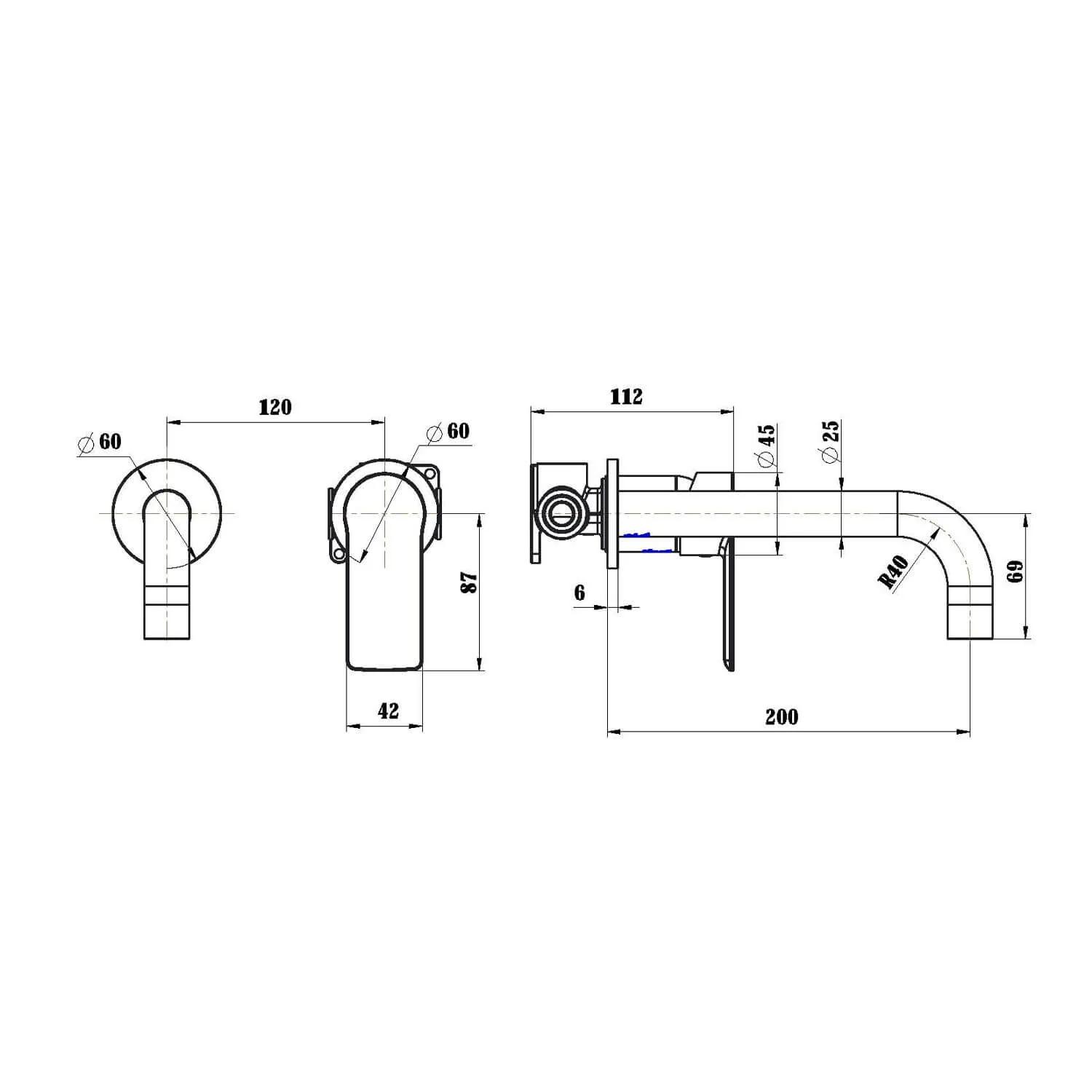 Nova Curved Wall Mixer Set - Image 8