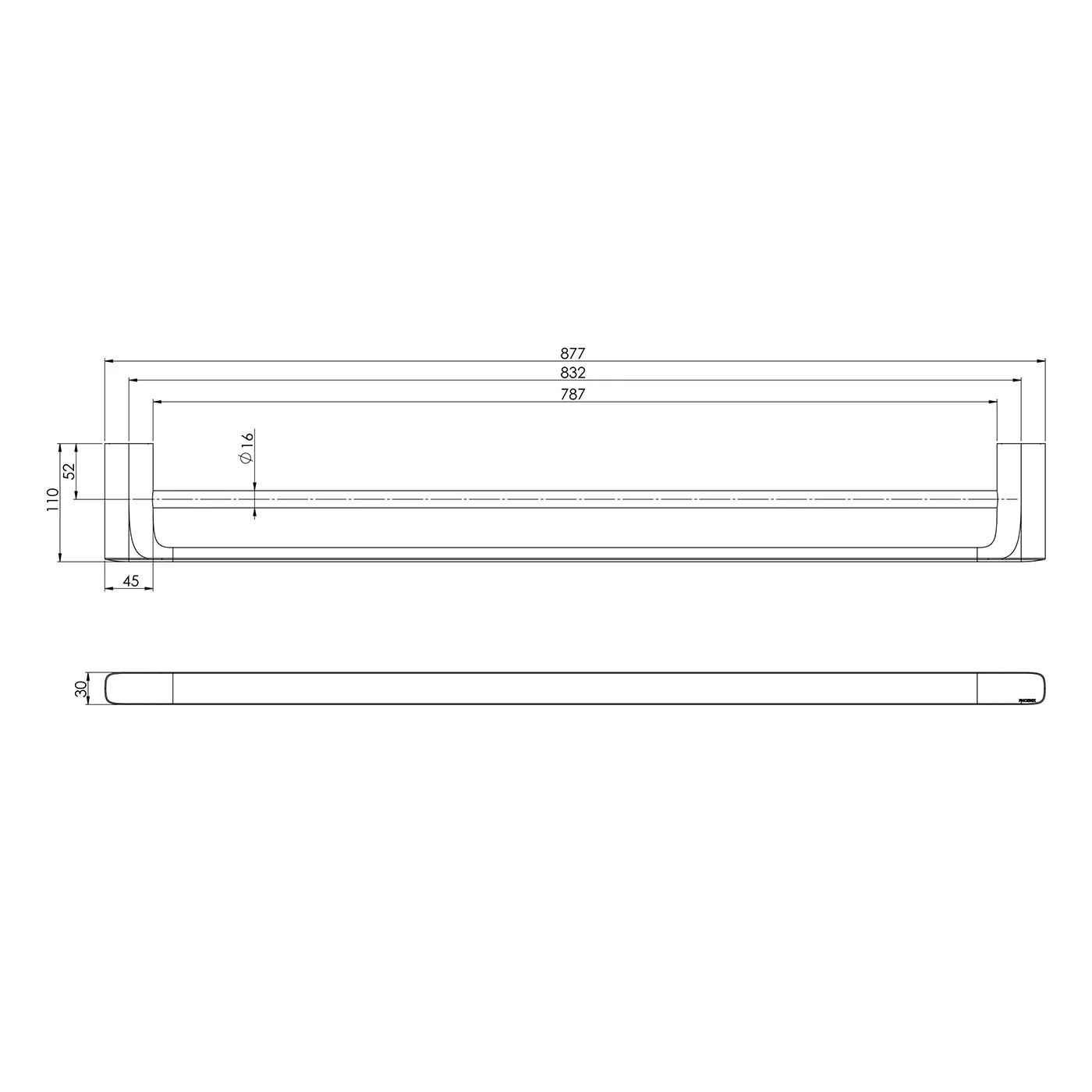 Nuage Double Towel Rail 600-800mm - Image 5
