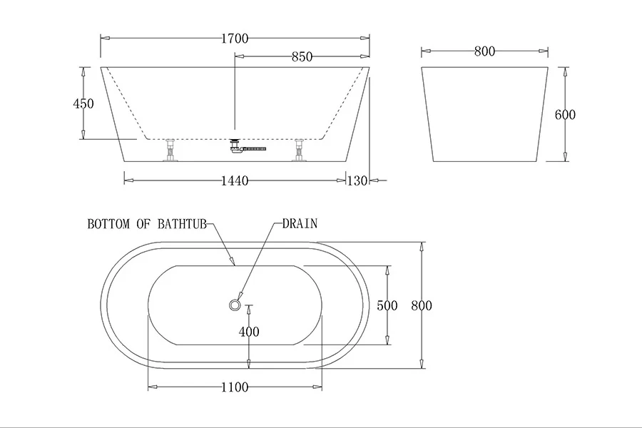 Oslo Oval Freestanding Bathtub - Image 3