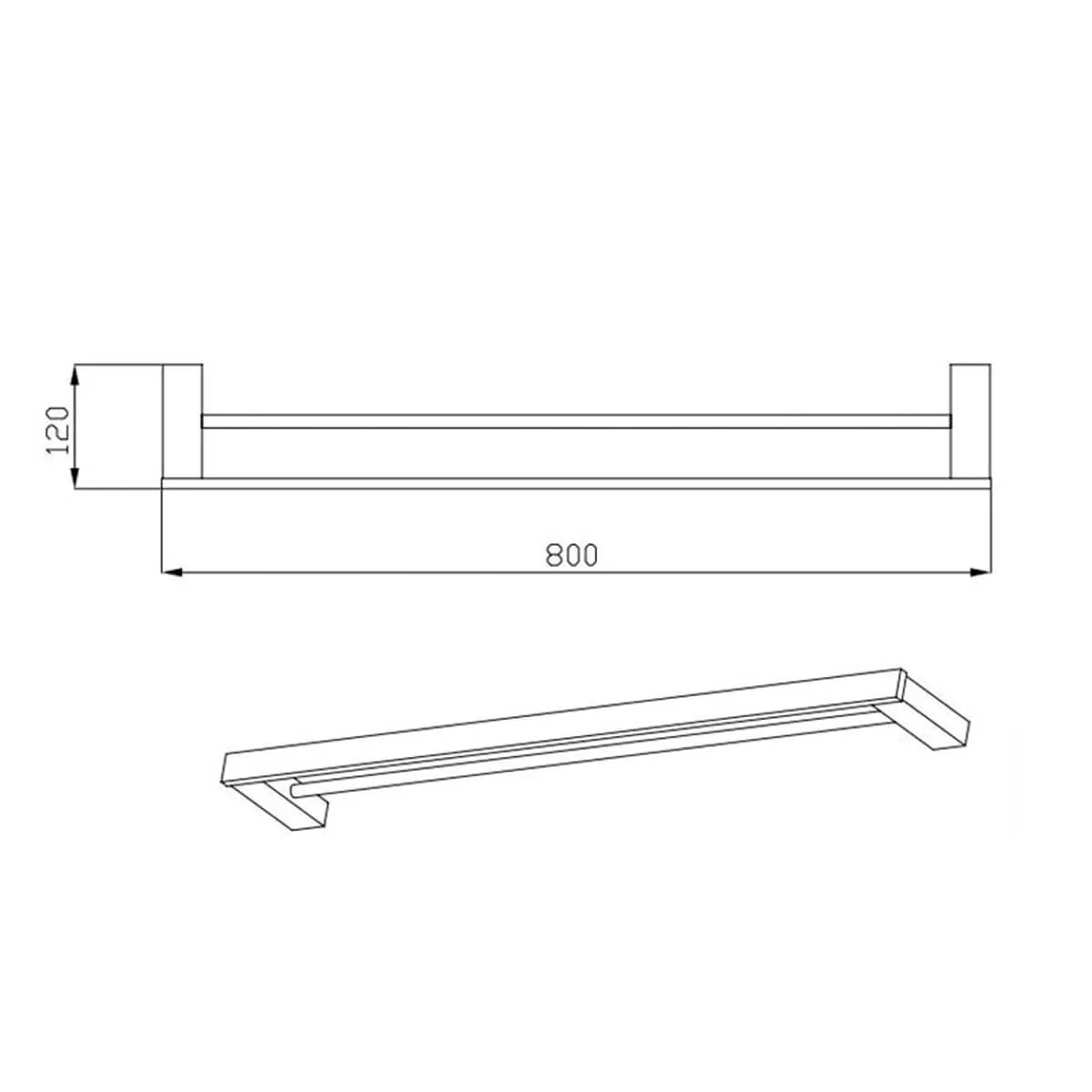 Reva Double Towel Rail 610mm/750mm - Image 4