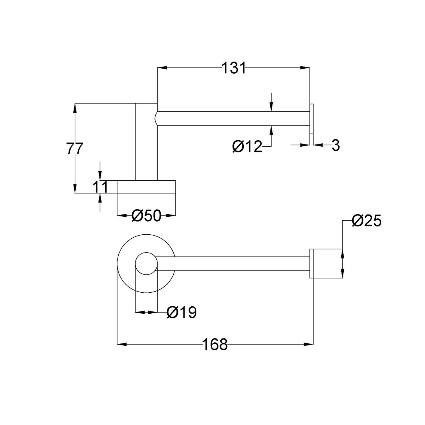 Slimline Stainless Steel Toilet Roll Holder - Image 6