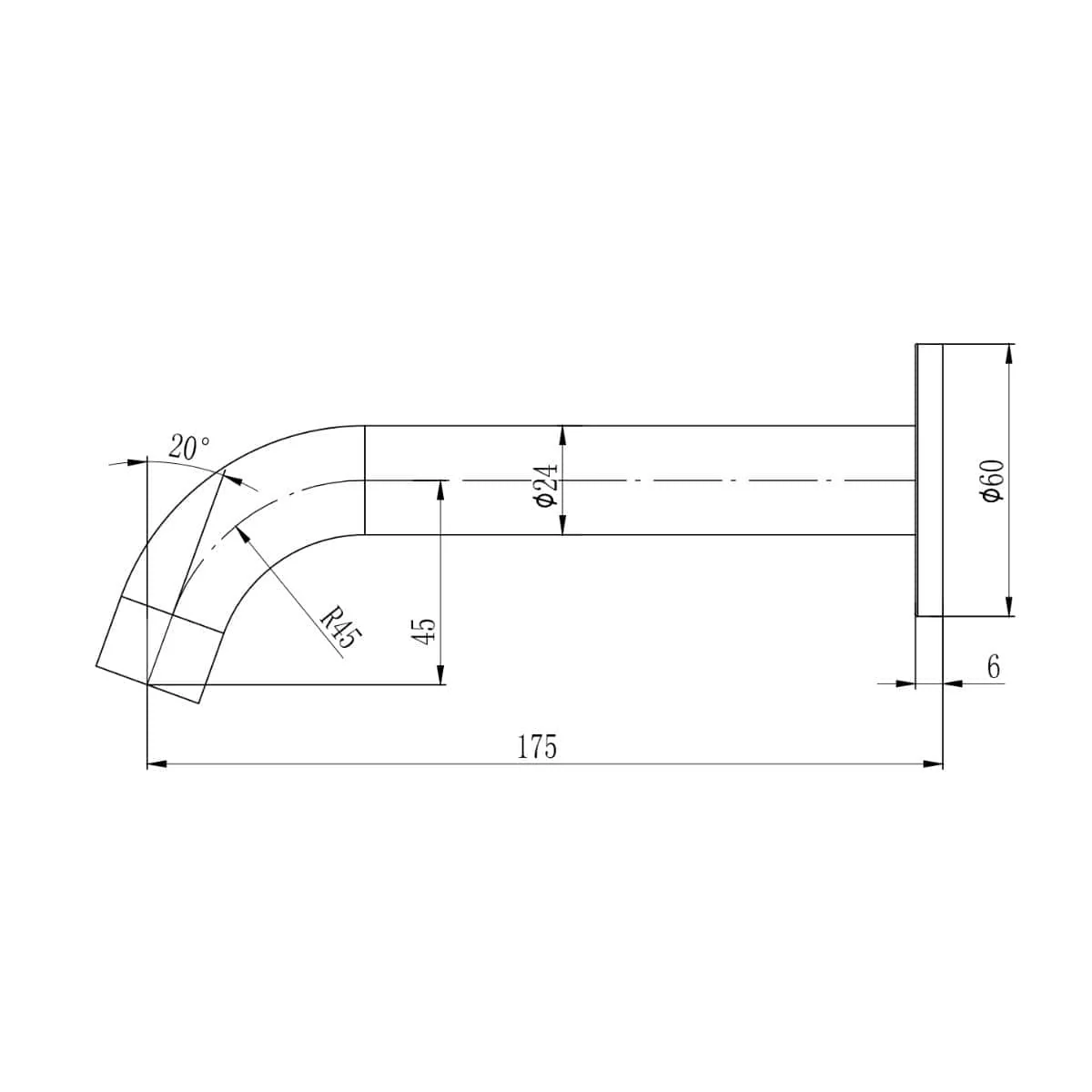 Soko Round Bath Spout 175mm - Image 6