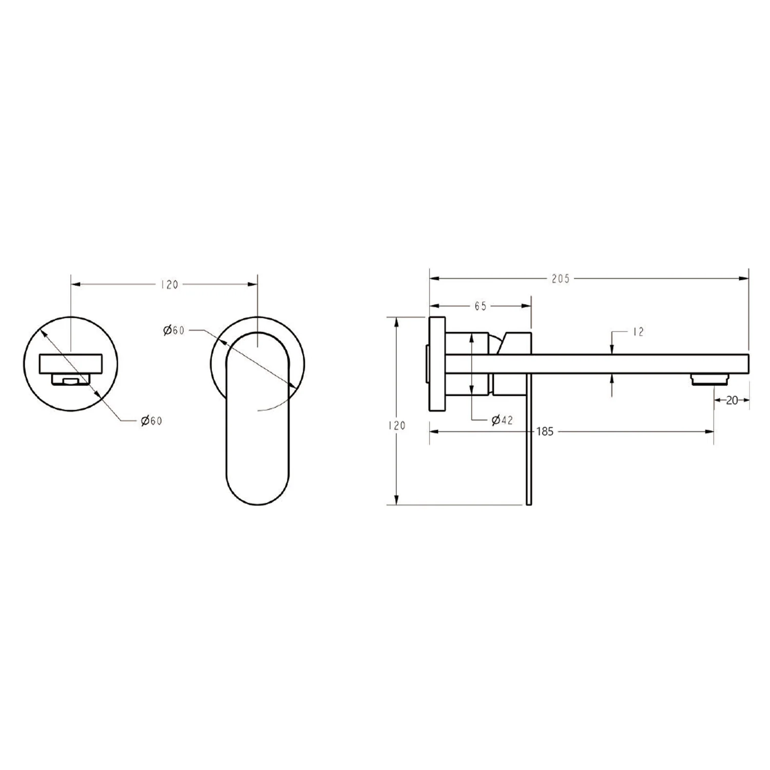 Sora Stainless Steel Wall Mixer Set - Image 6