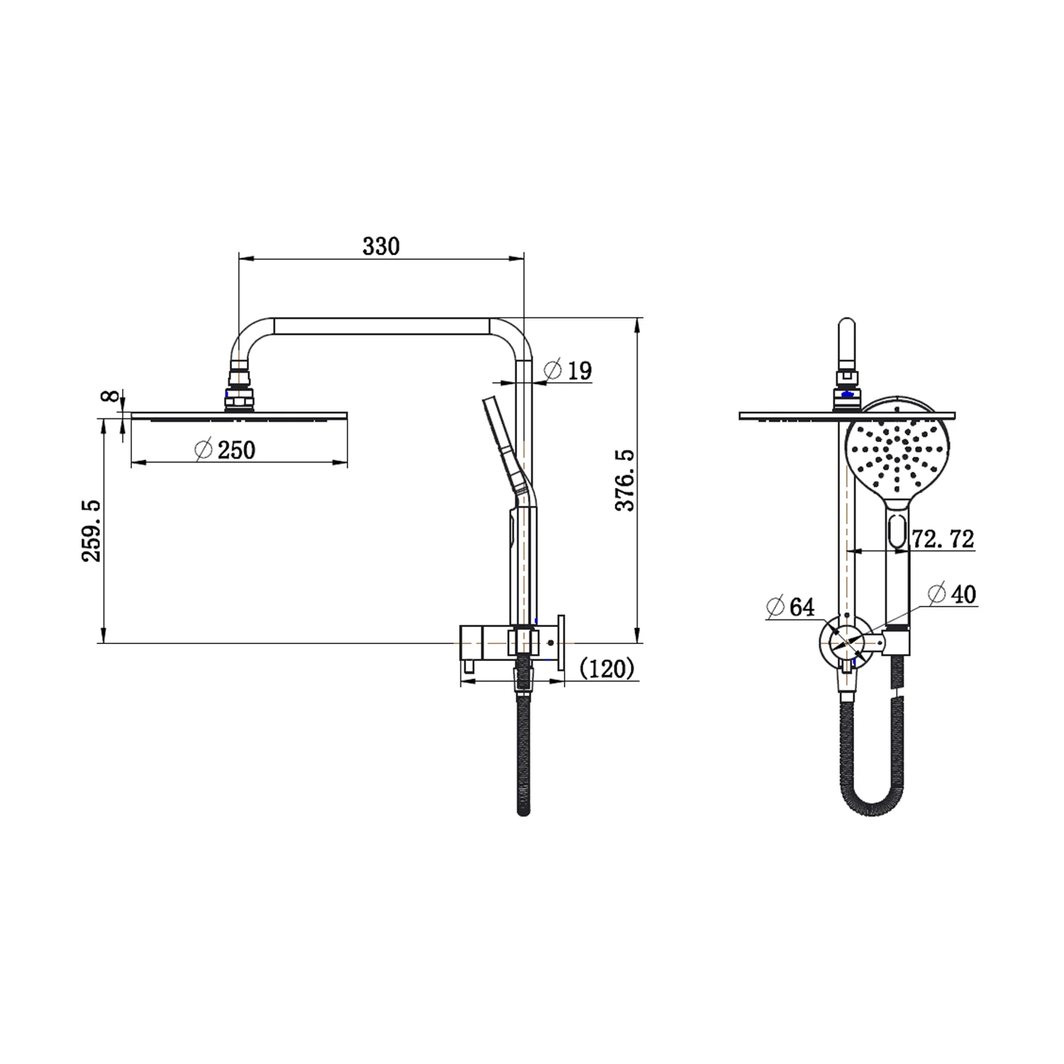 Star Compact Twin Shower Set - Image 9