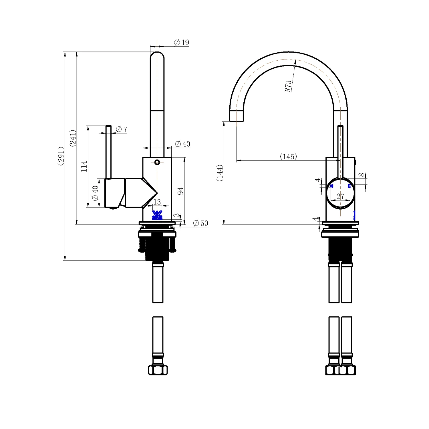 Star Gooseneck Mini Sink Mixer - Image 9