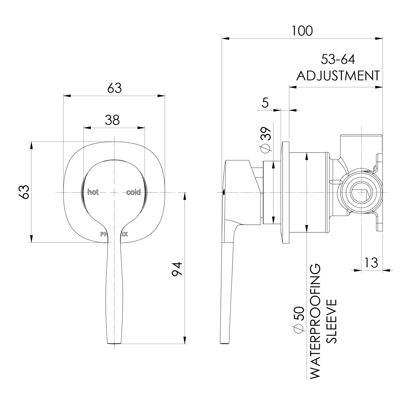 Vask SwitchMix Wall Mixer - Image 5