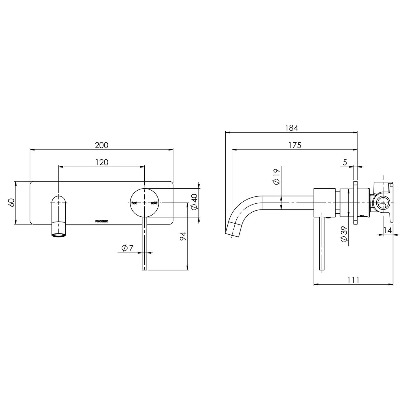 Vivid Slimline SwitchMix Wall Mixer Set - Image 6