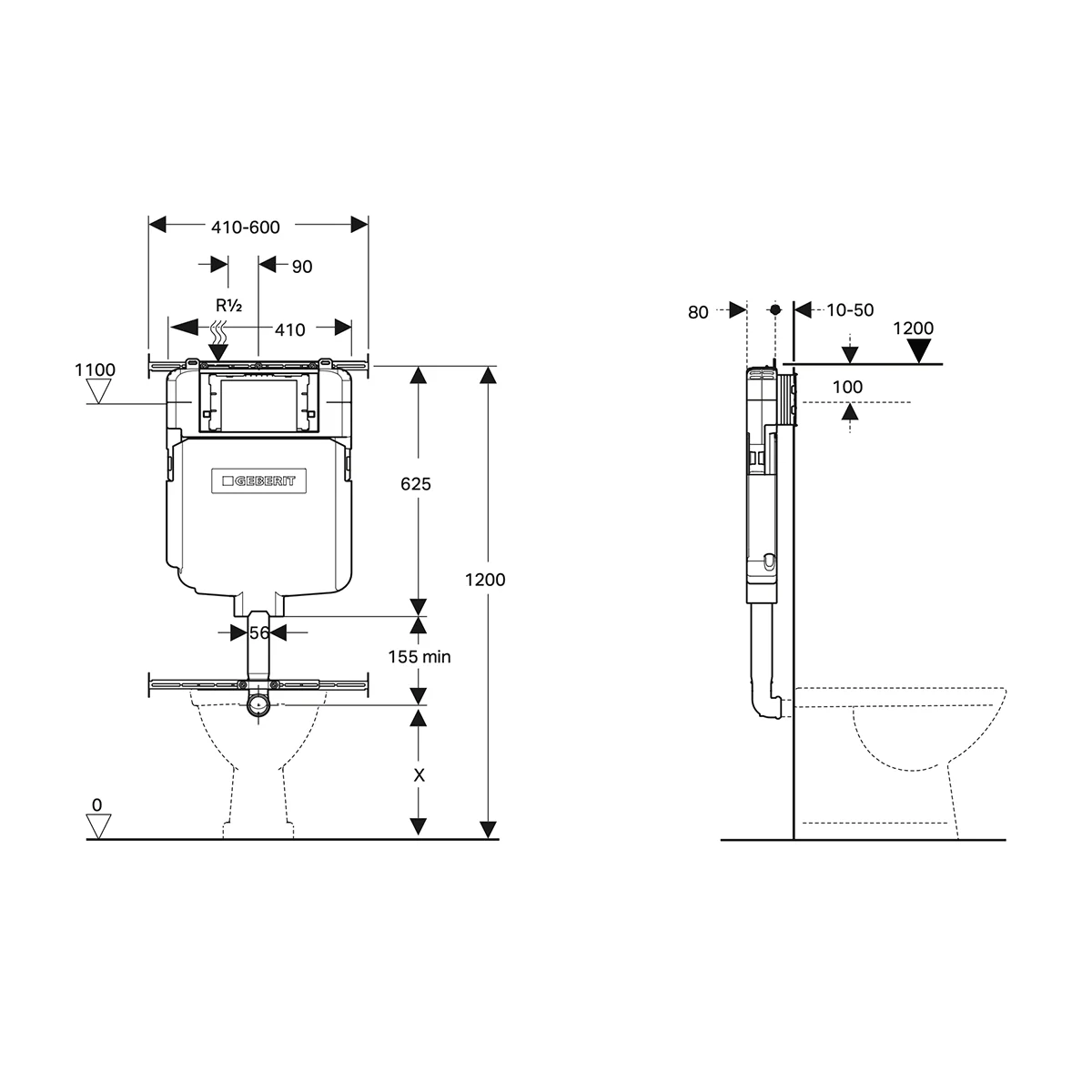 Milan In Wall Rimless Toilet Geberit Sigma 20 Package - Image 4